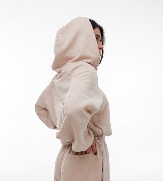 Худі Urban Zip Crop Бежевий | Showroom By Nona — зображення 5